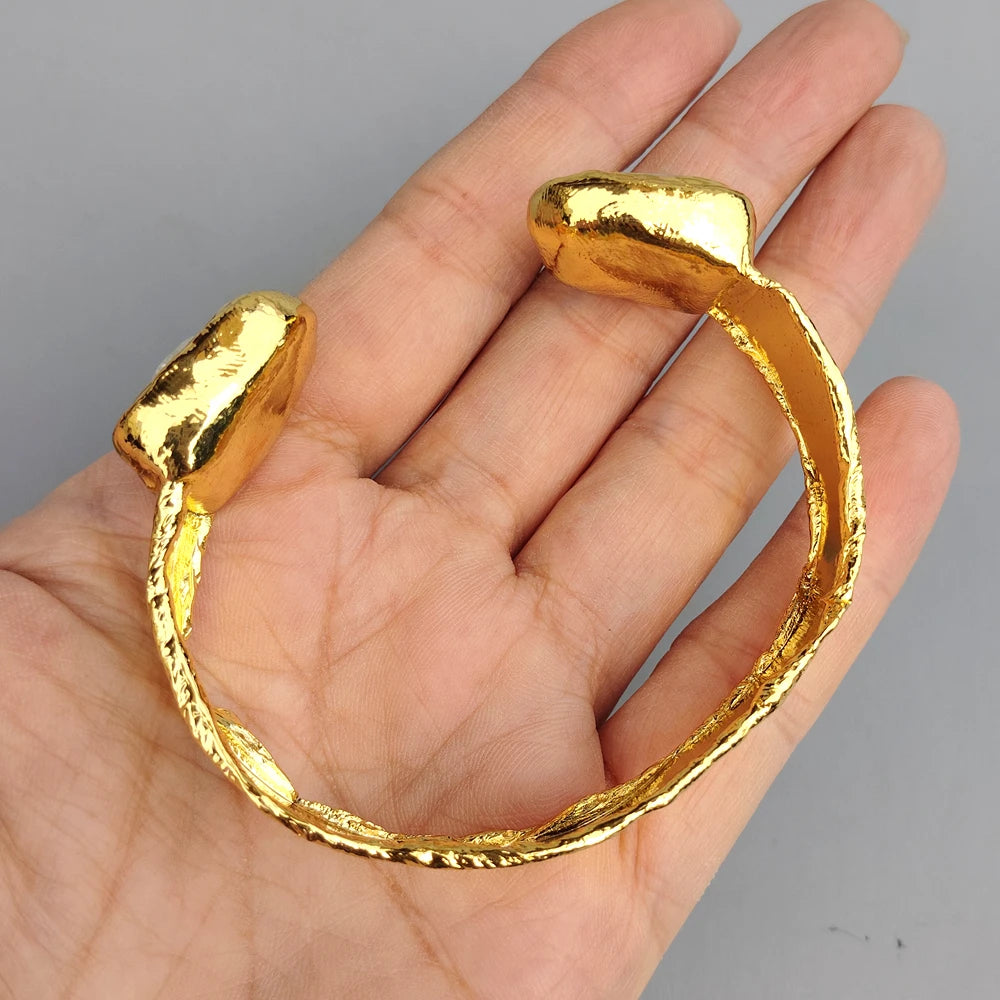 White Pearl Cuff Bangle-ToShay.org