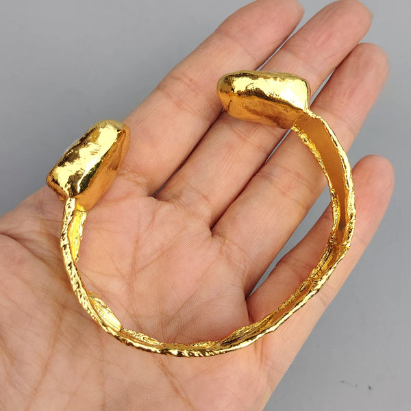 White Pearl Cuff Bangle-ToShay.org