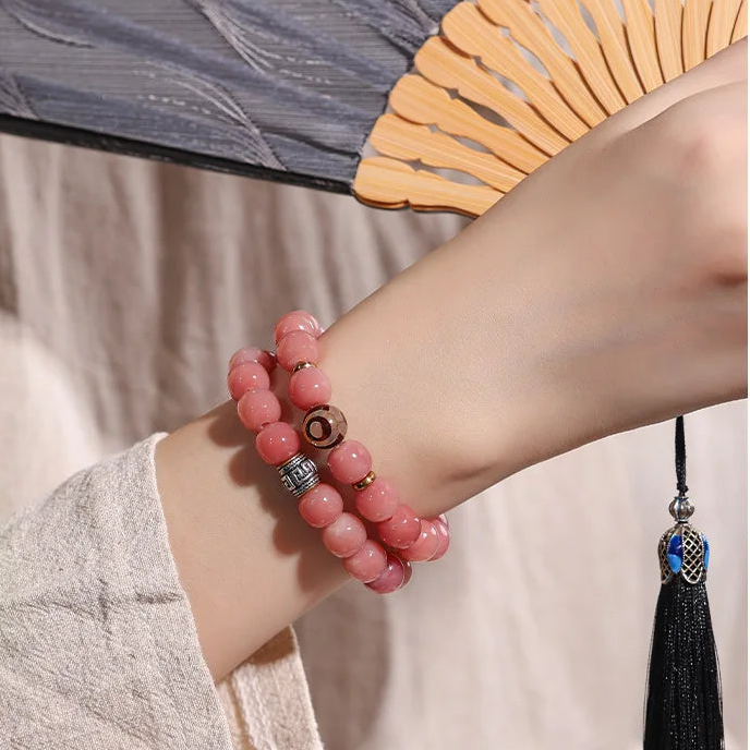 Pink Bodhi Root Bracelet-ToShay.org