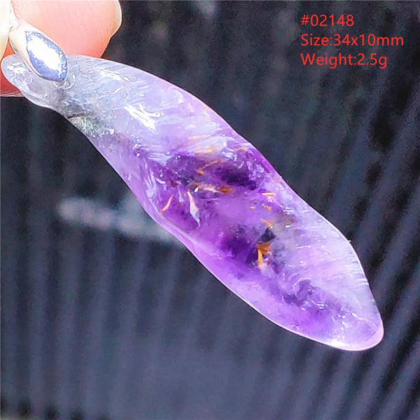 Purple Rutilated Auralite Pendant-ToShay.org