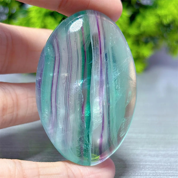 Rainbow Fluorite Palm Stone-ToShay.org