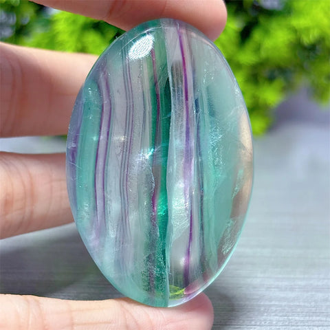 Rainbow Fluorite Palm Stone-ToShay.org