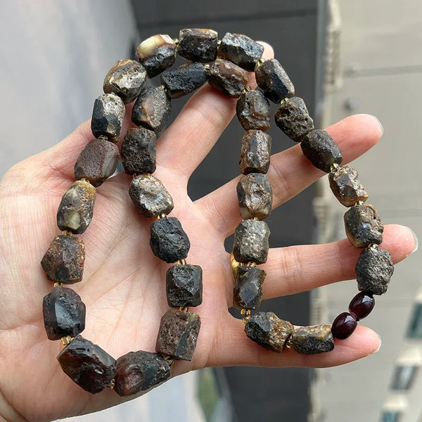 Yellow Amber Bead Necklace-ToShay.org