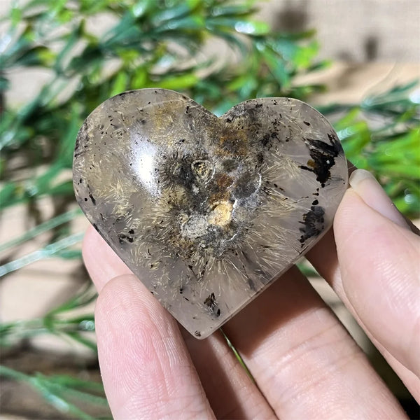 Yellow Hair Agate Heart-ToShay.org