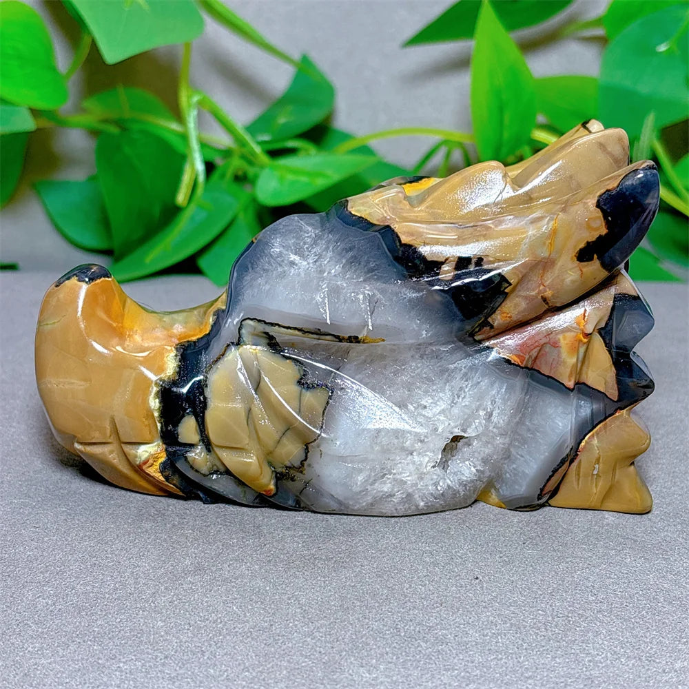Fire Agate Dragon Skull-ToShay.org