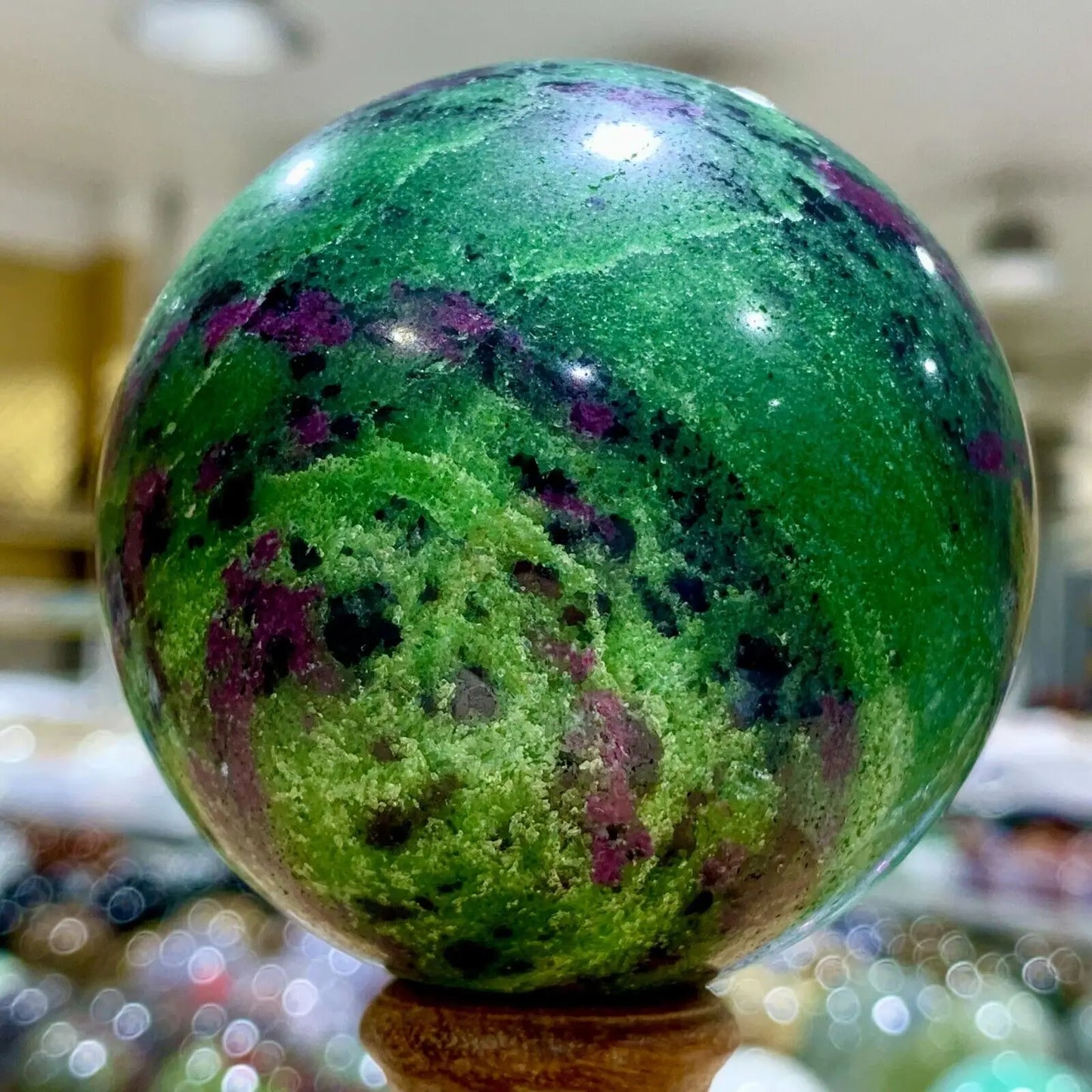 Green Ruby Zoisite Ball-ToShay.org