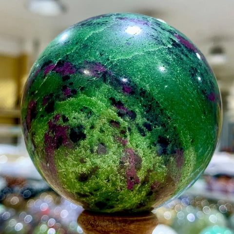 Green Ruby Zoisite Ball-ToShay.org