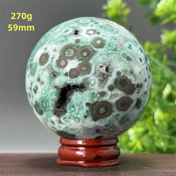 Green Cherry Blossom Agate Ball-ToShay.org