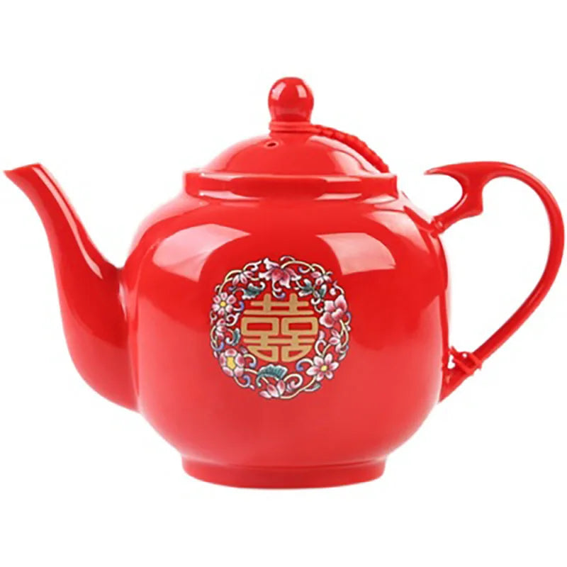 Red Porcelain Tea Set-ToShay.org