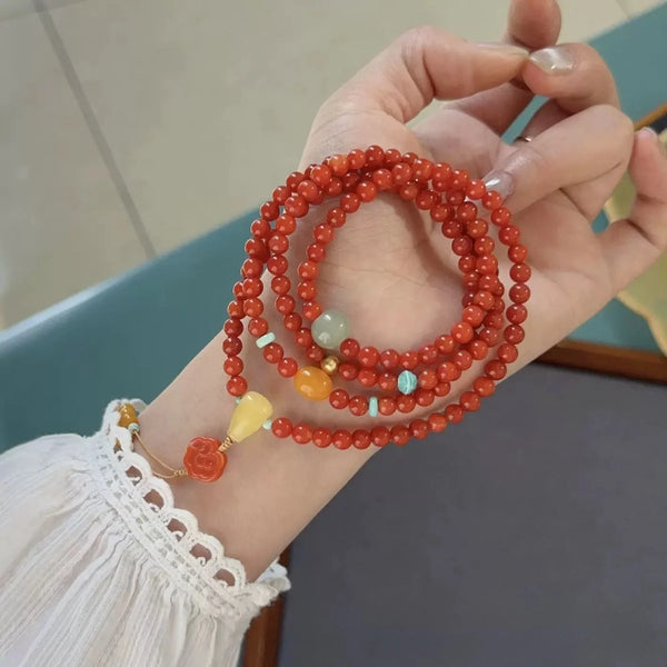 Red Agate Bead Bracelet-ToShay.org