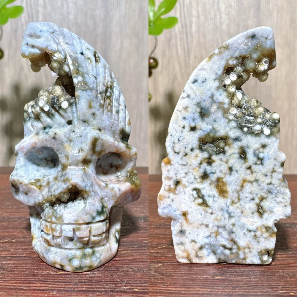 Green Ocean Jasper Skull-ToShay.org