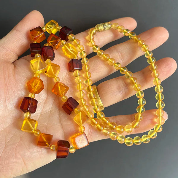 Yellow Amber Necklace-ToShay.org