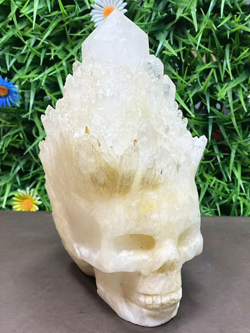 White Crystal Cluster Skull-ToShay.org
