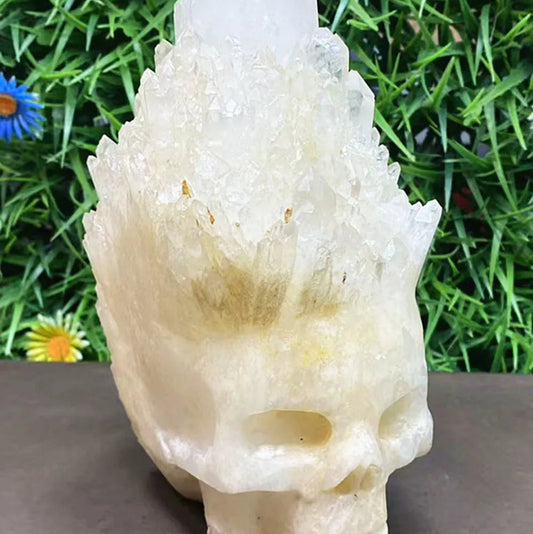 White Crystal Cluster Skull-ToShay.org