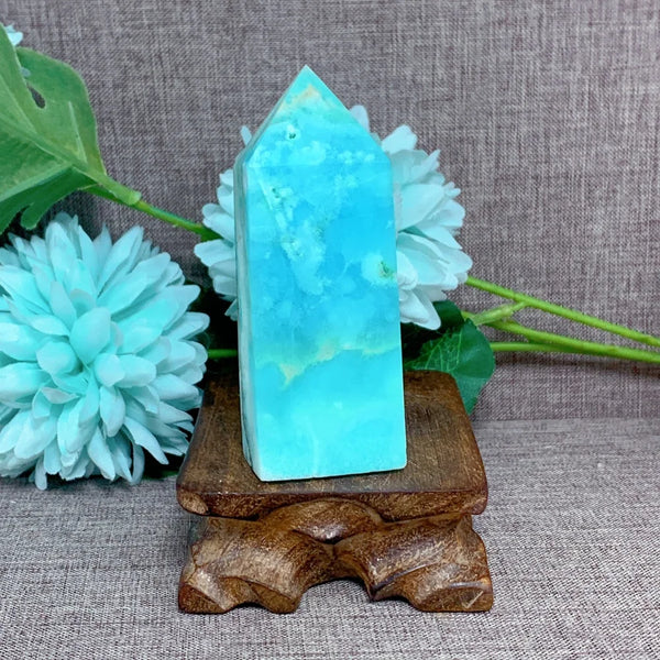 Blue Caribbean Calcite Point-ToShay.org