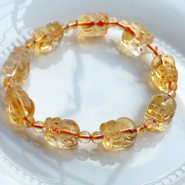Yellow Citrine Pi Xiu Bracelet-ToShay.org