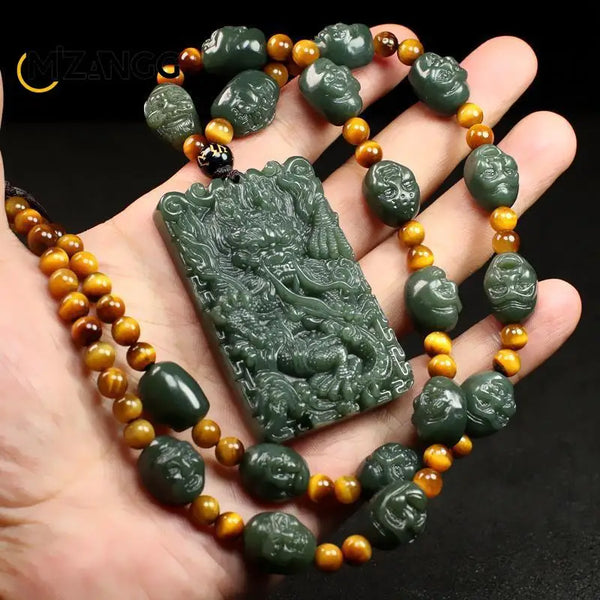 Green Jade Dragon Pendant-ToShay.org