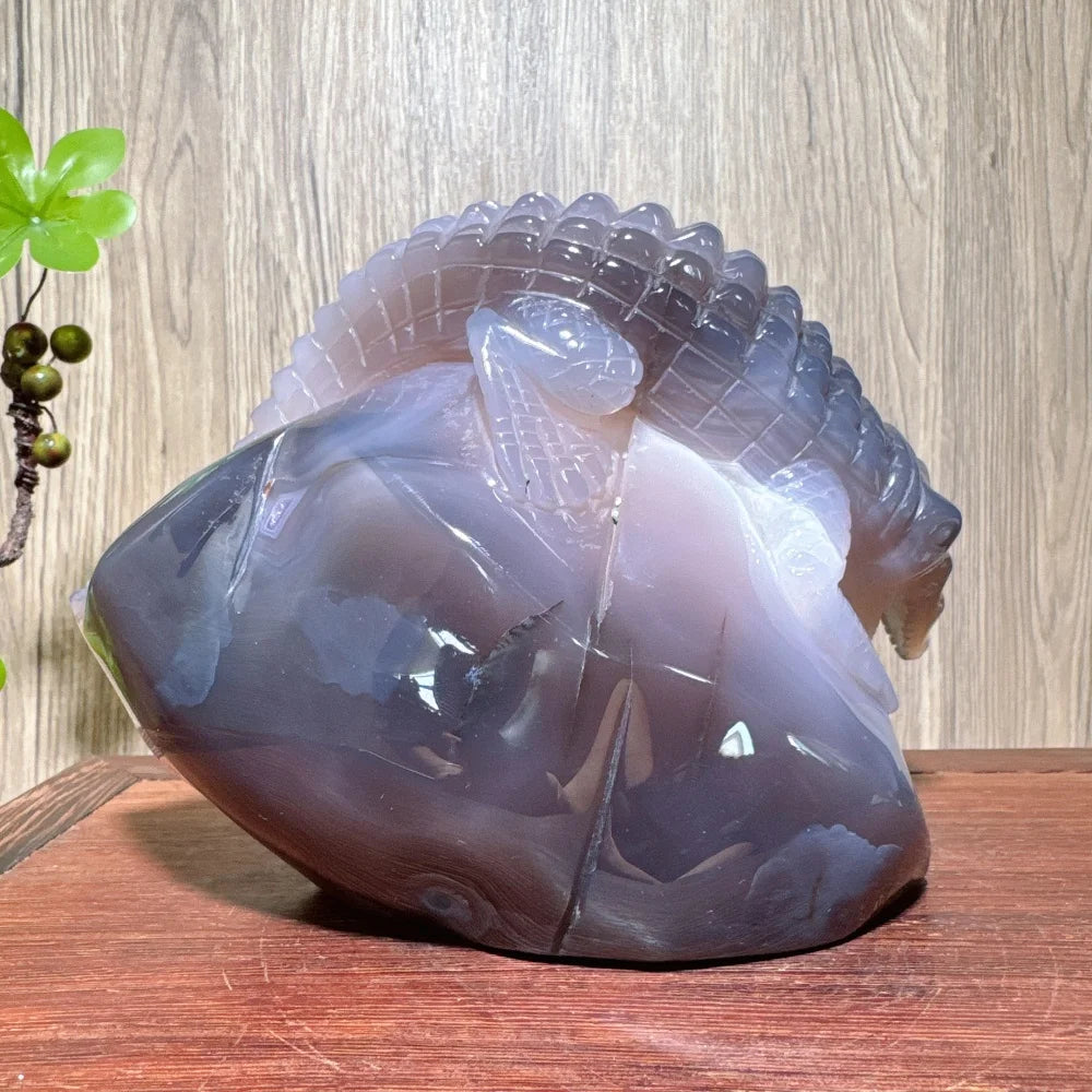 Grey Agate Geode Crocodile-ToShay.org