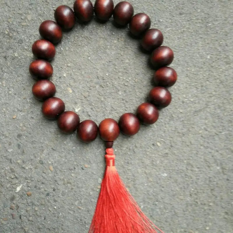 Red Wood Monk Buddha Beads-ToShay.org