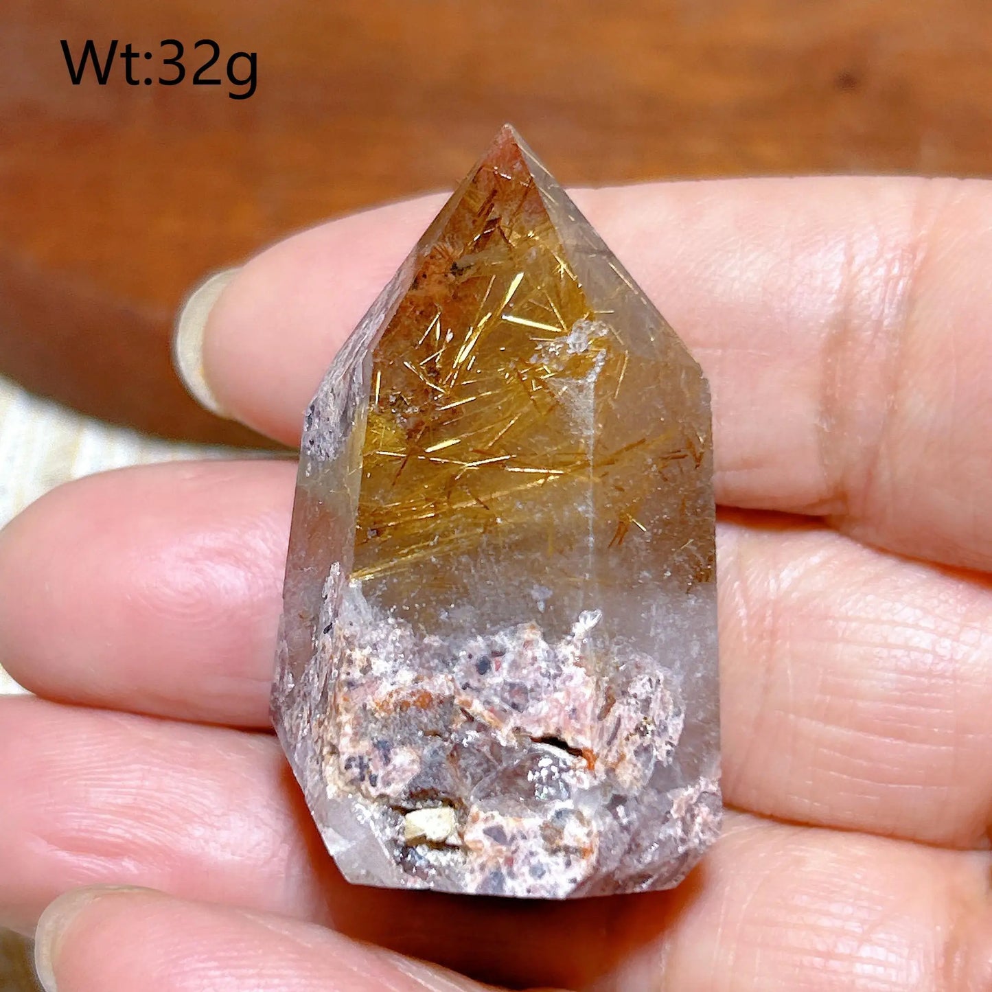 Gold Rutilated Crystal Point-ToShay.org