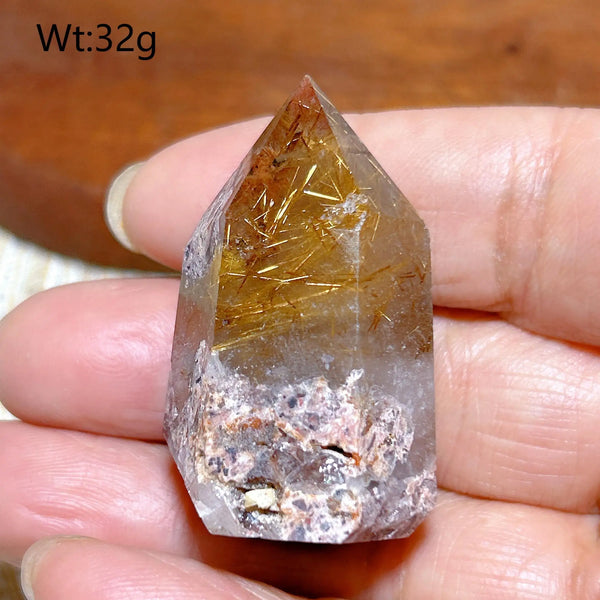 Gold Rutilated Crystal Point-ToShay.org
