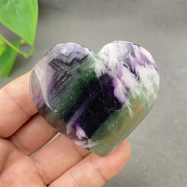 Green Feather Fluorite Heart-ToShay.org