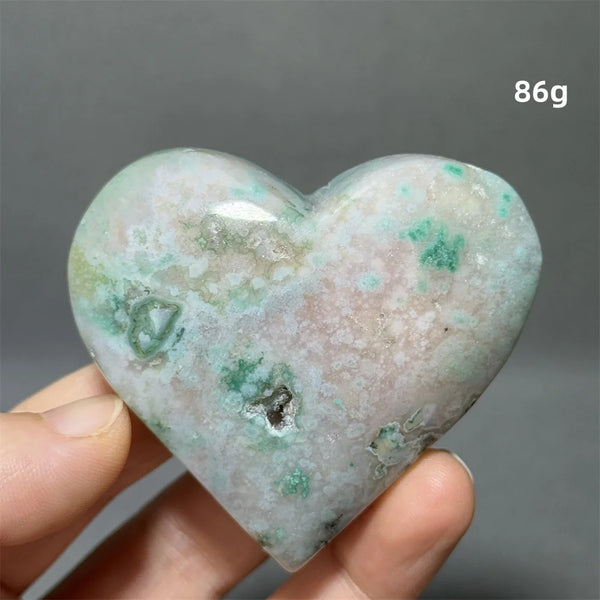 Green Sakura Agate Heart-ToShay.org