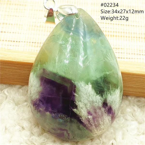 Green Feather Fluorite Pendant-ToShay.org