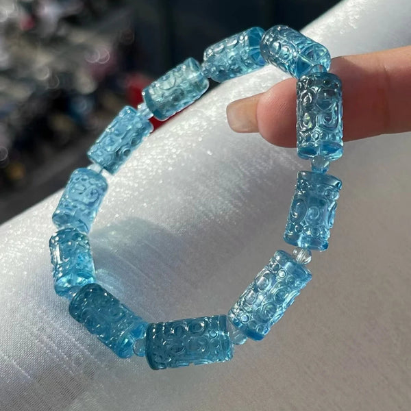 Blue Aquamarine Bracelet-ToShay.org