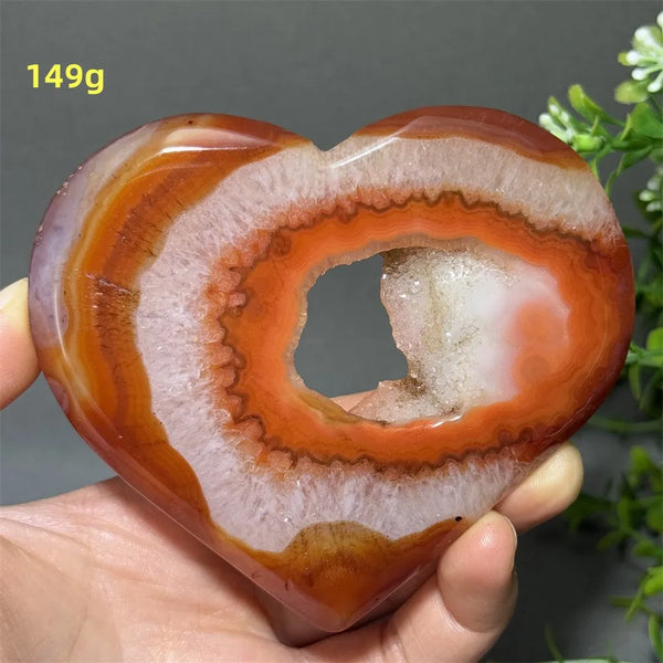 Red Agate Geode Heart-ToShay.org
