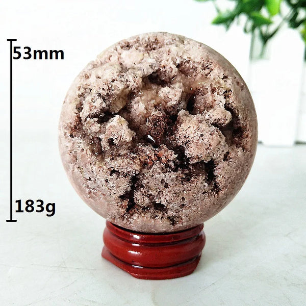 Pink Amethyst Geode Crystal Ball-ToShay.org