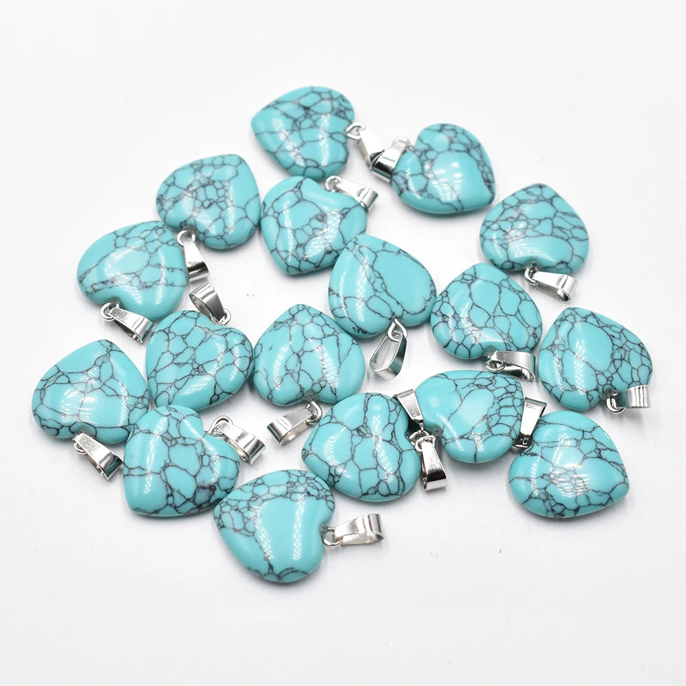 Blue Turquoise Heart Pendant-ToShay.org