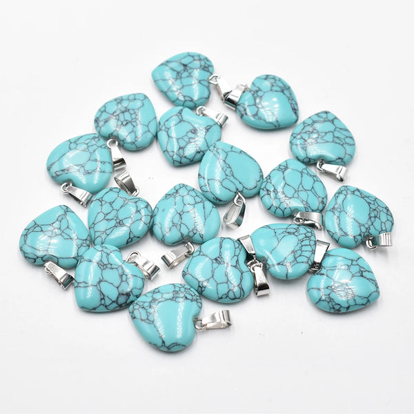 Blue Turquoise Heart Pendant-ToShay.org
