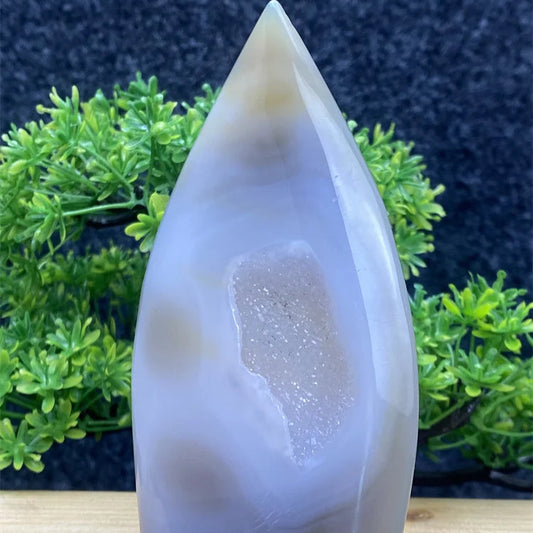 Blue Agate Geode Flame-ToShay.org