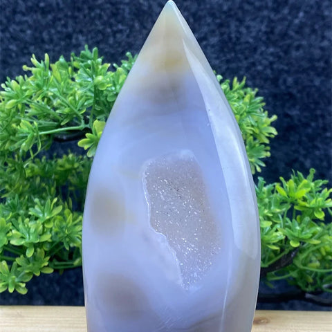 Blue Agate Geode Flame-ToShay.org