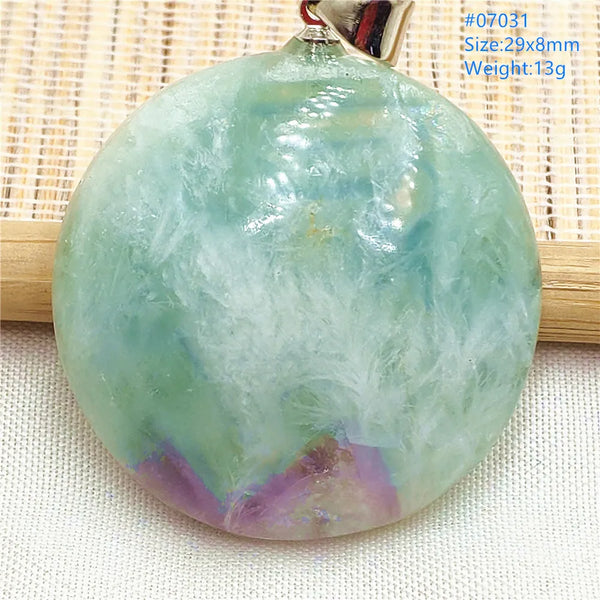 Green Feather Fluorite Pendant-ToShay.org