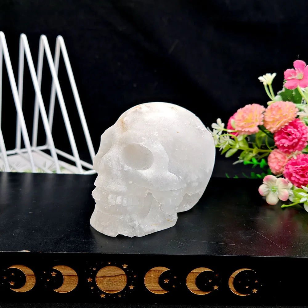 White Crystal Geode Skull-ToShay.org