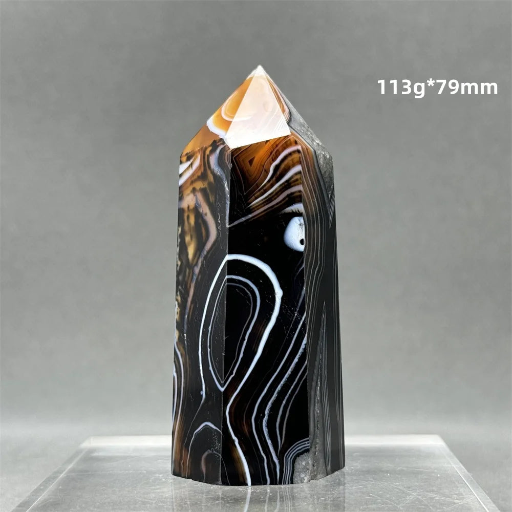 Black Red Striped Agate Wand-ToShay.org