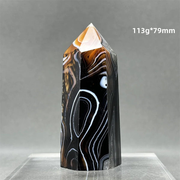 Black Red Striped Agate Wand-ToShay.org