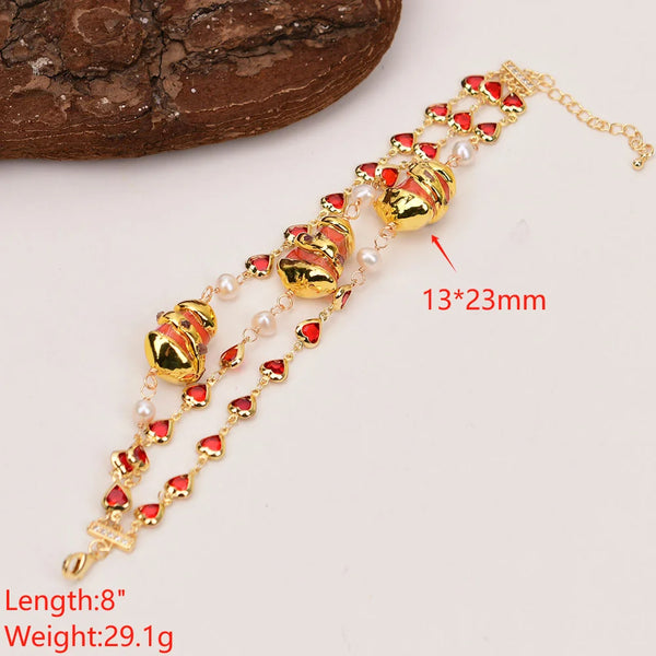 Orange Coral Pearl Bracelet-ToShay.org
