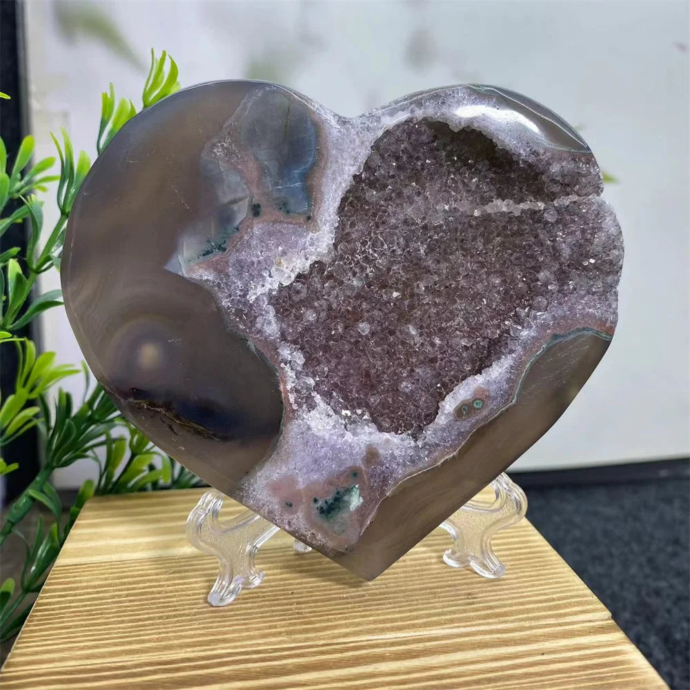 Purple Amethyst Cluster Heart-ToShay.org