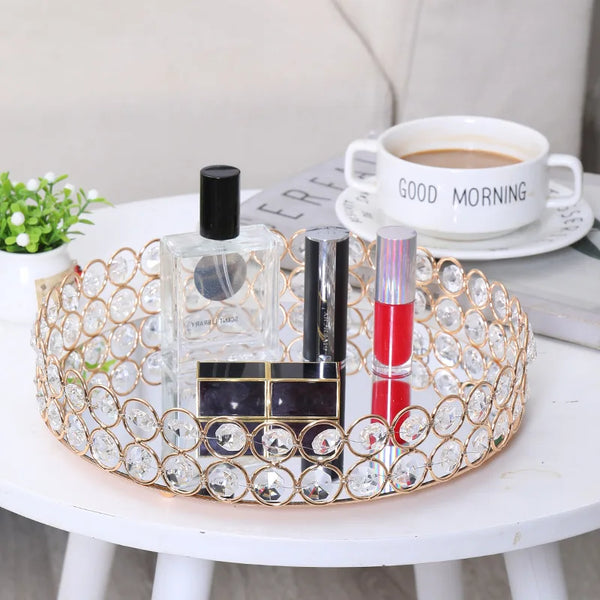Crystal Bead Mirror Tray-ToShay.org