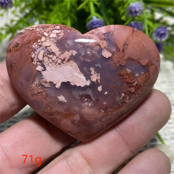 Pink Flower Agate Heart-ToShay.org