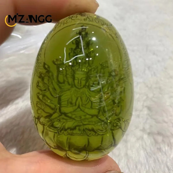 Gold Amber Buddha Pendant-ToShay.org