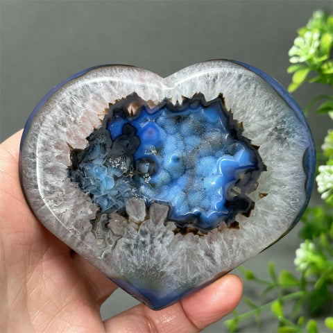 Blue Agate Geode Heart-ToShay.org