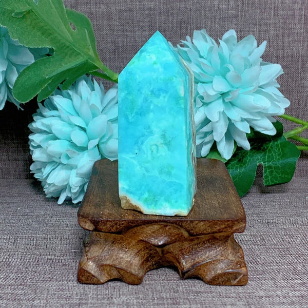 Blue Caribbean Calcite Point-ToShay.org