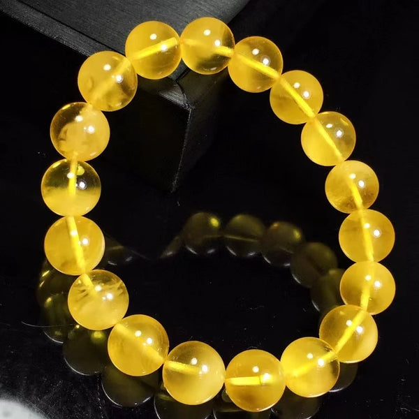 Yellow Amber Bead Bracelet-ToShay.org