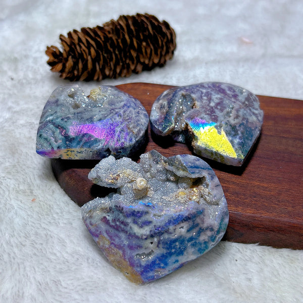 Purple Aura Sphalerite Heart-ToShay.org