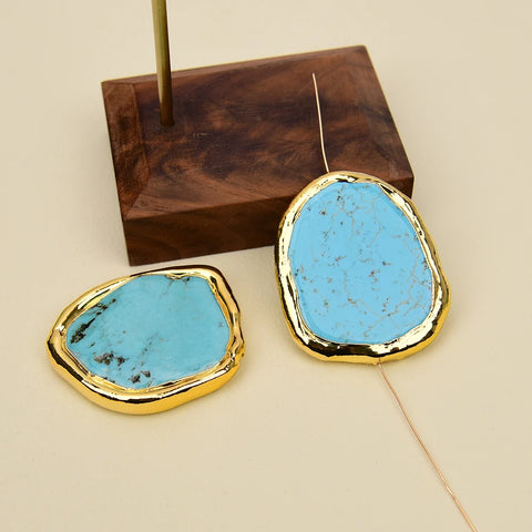 Blue Turquoise Slice Beads-ToShay.org
