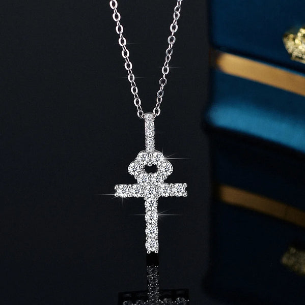 Silver Diamond Ankh Cross-ToShay.org